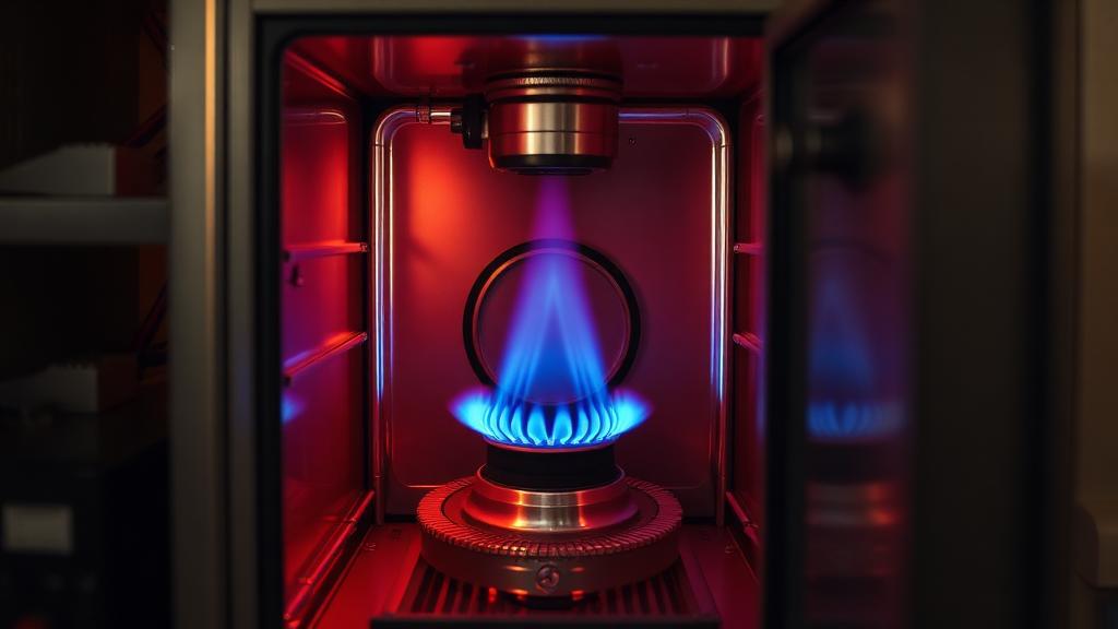 Healthy blue furnace flame indicating proper combustion