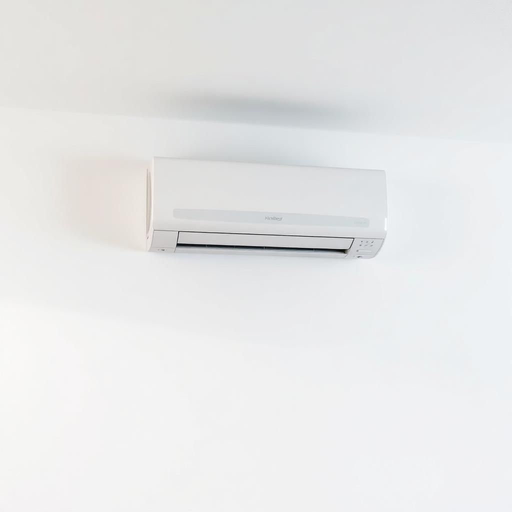 Ductless mini-split air conditioner mounted on wall