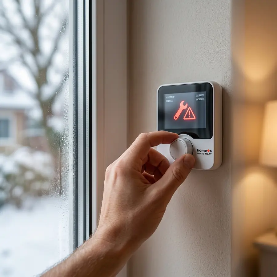 Thermostat showing system error requiring repair