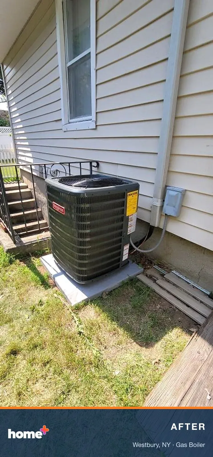 After: the new Goodman condenser on a new pad, shot from the same spot as the before photo.